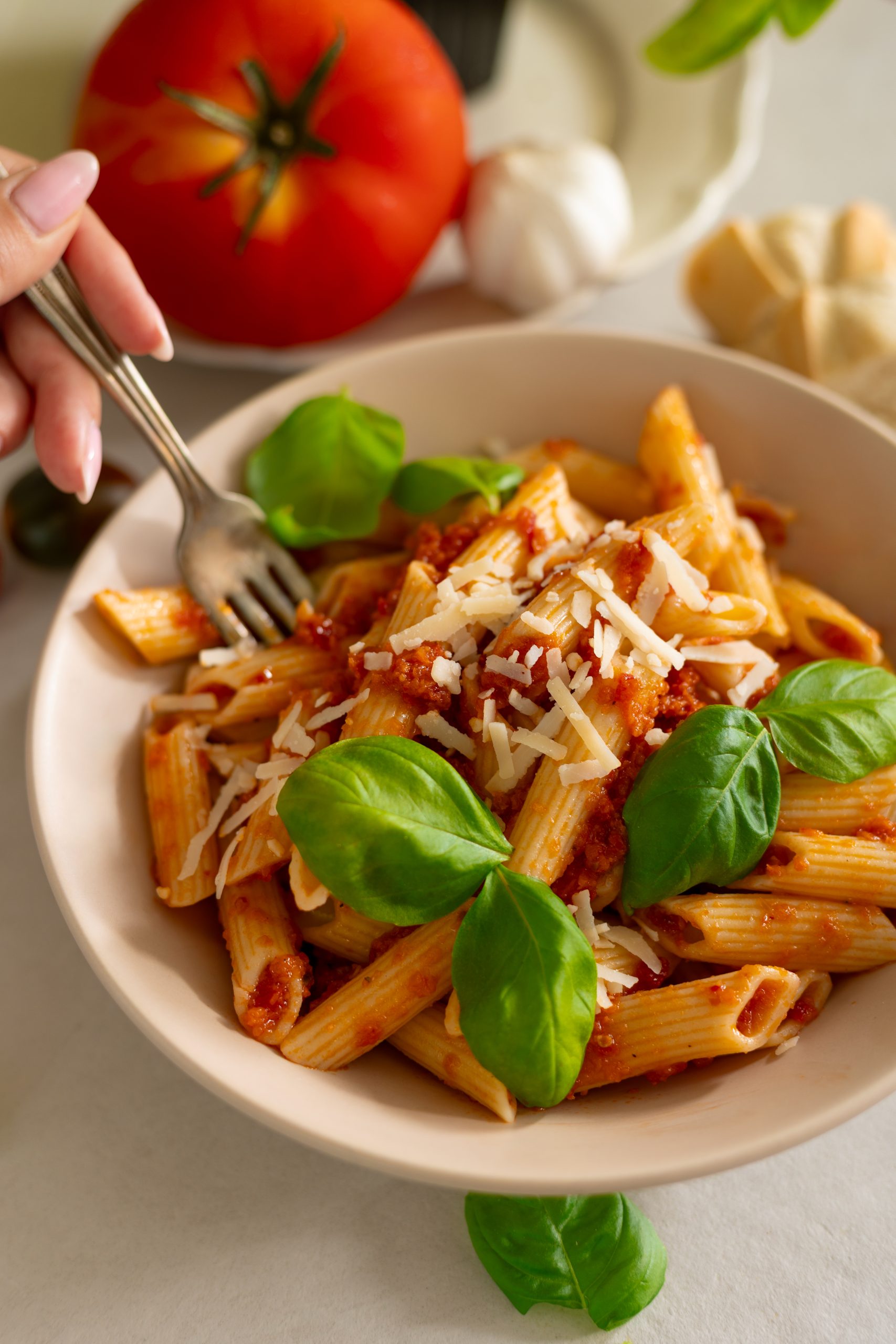 Pennes au pesto vivant